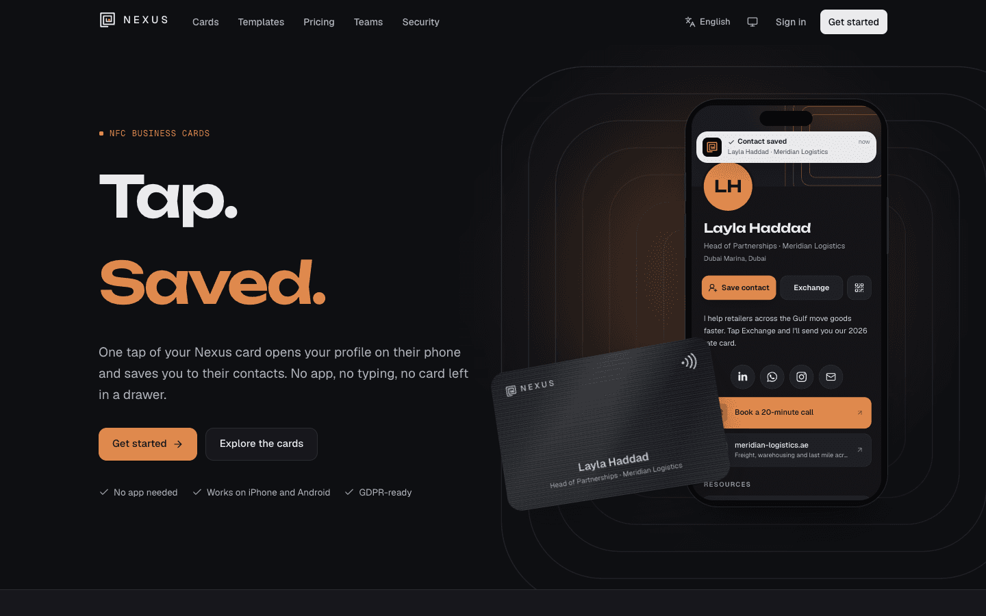 Nexus — The business card that never goes out of date